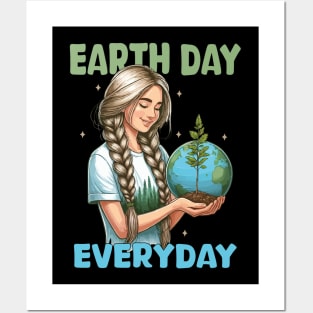 Earth Day Everyday Save the Planet Women Earth Day 2024 Posters and Art